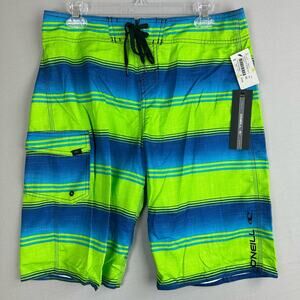 O’Neill Men’s 30 Santa Cruz Stripe Board Shorts No Stretch